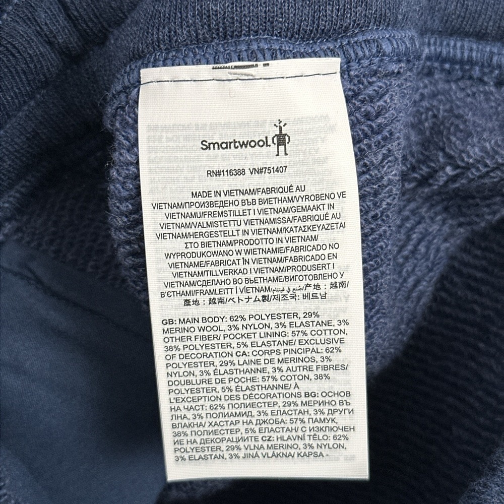 NEW Smartwool Recycled Terry Wide Leg Crop Sweatpants Womens S Dark Denim Blue‎ - Picture 4 of 11